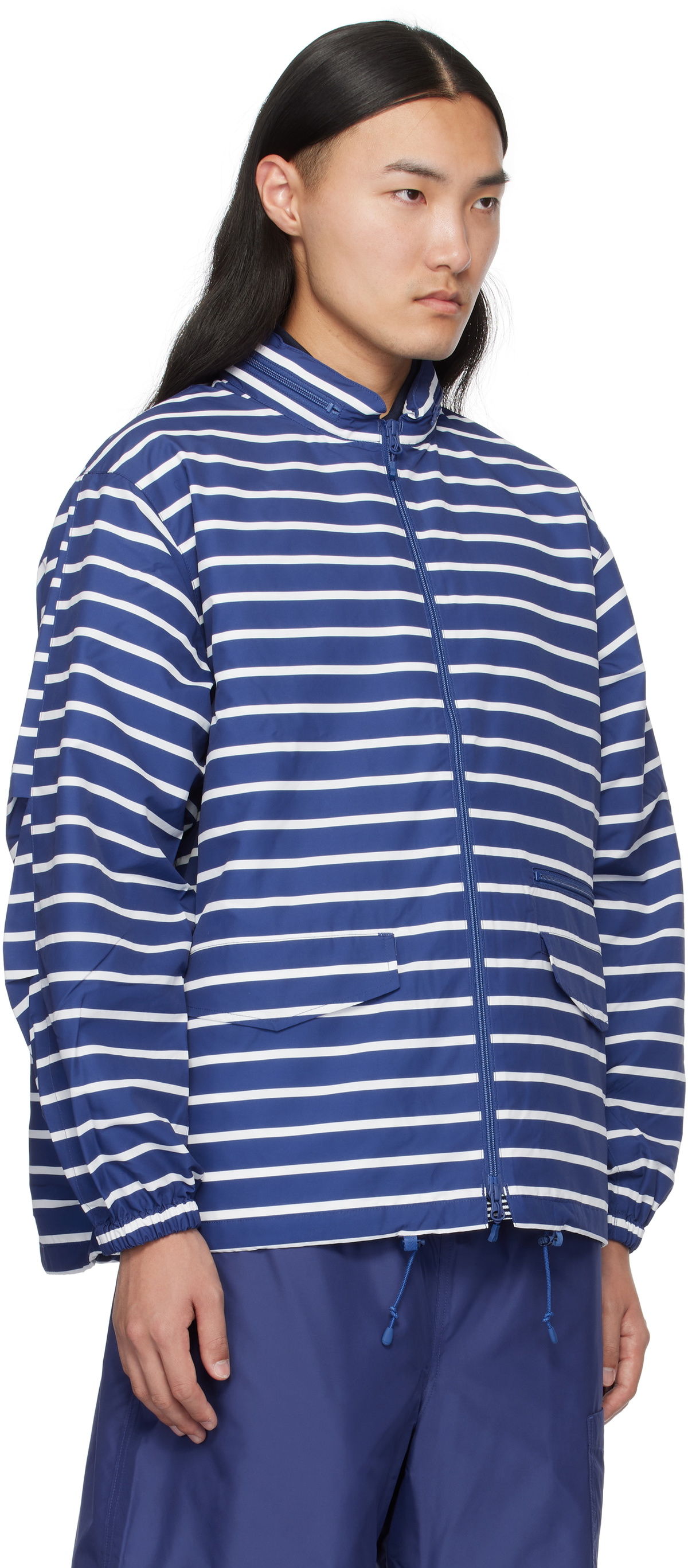 DAIWA PIER39 Blue & White Stripe Tech Sailing Jacket