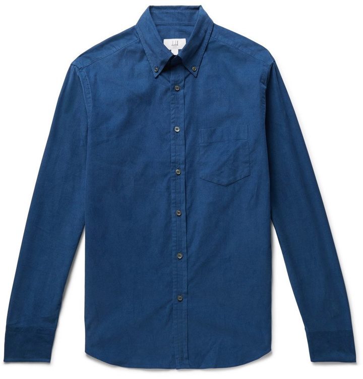 Photo: Dunhill - Button-Down Collar Cotton-Corduroy Shirt - Men - Blue