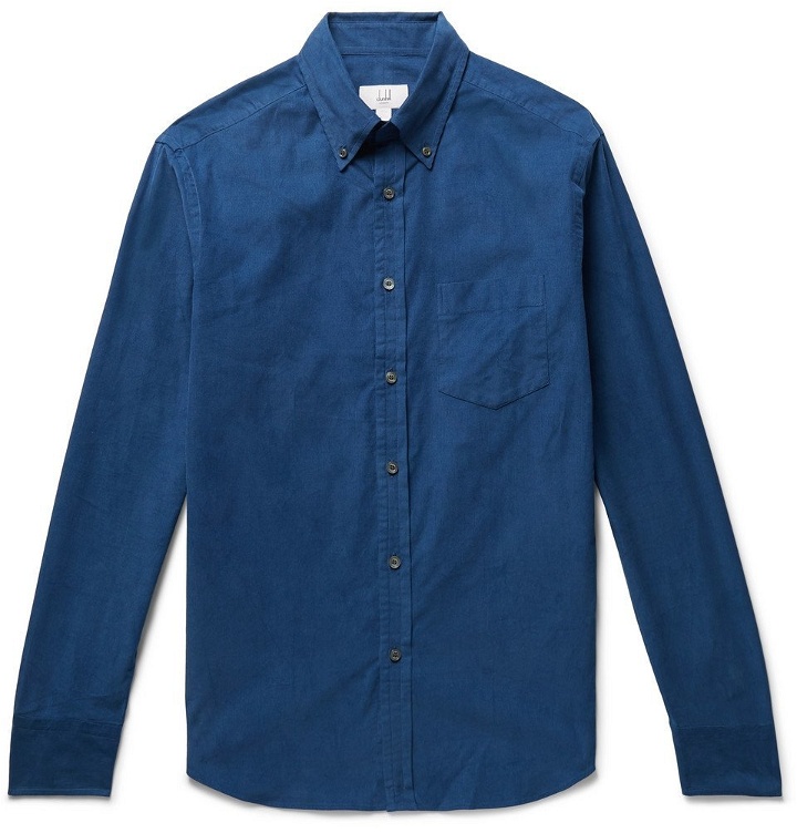 Photo: Dunhill - Button-Down Collar Cotton-Corduroy Shirt - Men - Blue