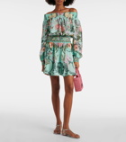 Camilla Floral off-shoulder silk minidress