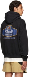 Rhude Black Racing Crest Hoodie
