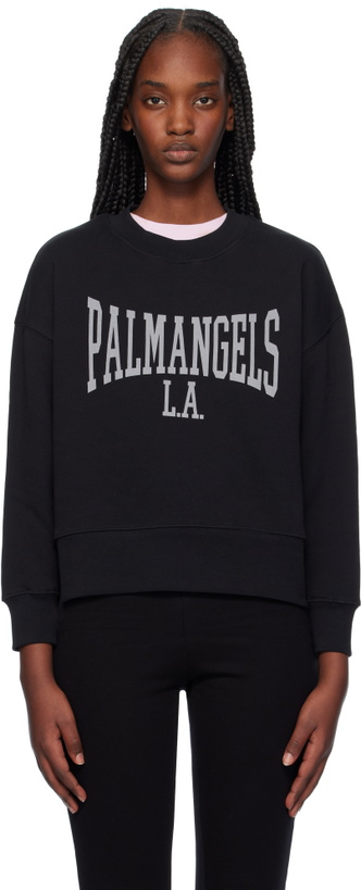 Photo: Palm Angels Black College Classic Crew Sweatshirt