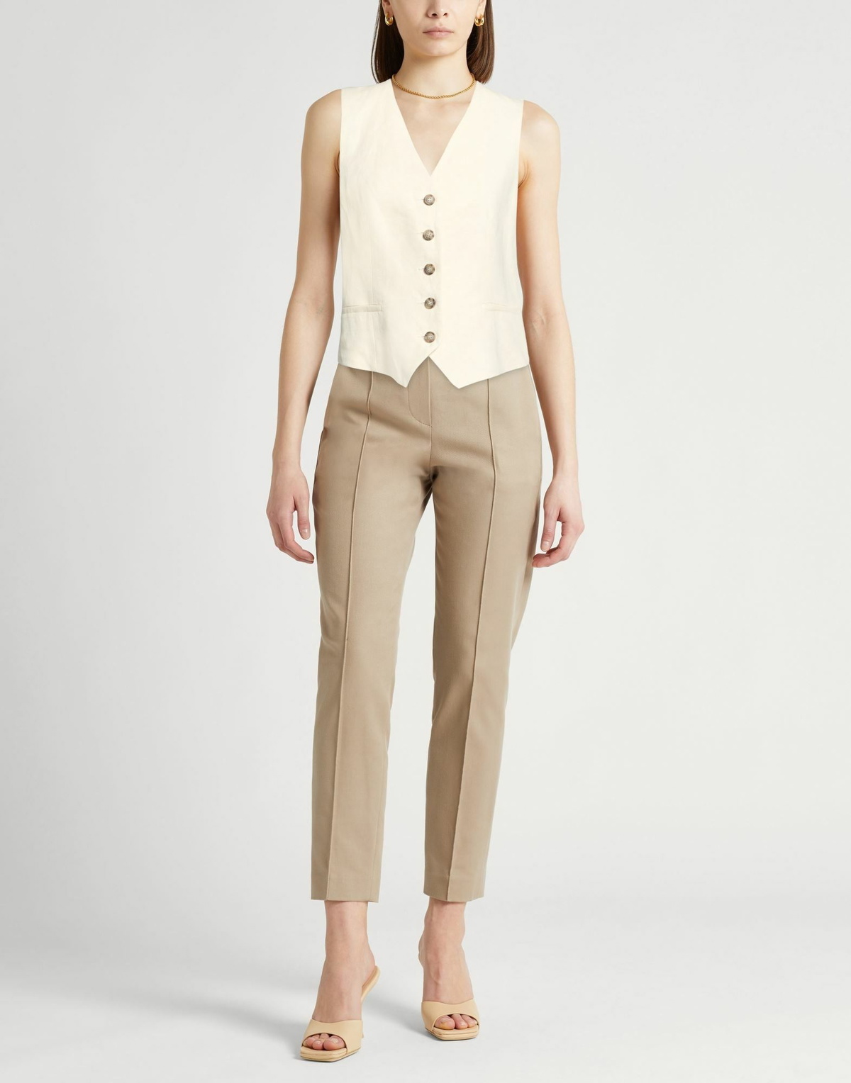 Peserico Womens Tailored Vest Cream