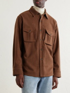 Caruso - Houndstooth Brushed Wool Overshirt - Neutrals