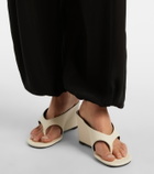 JUDE Yaga leather wedge thong sandals