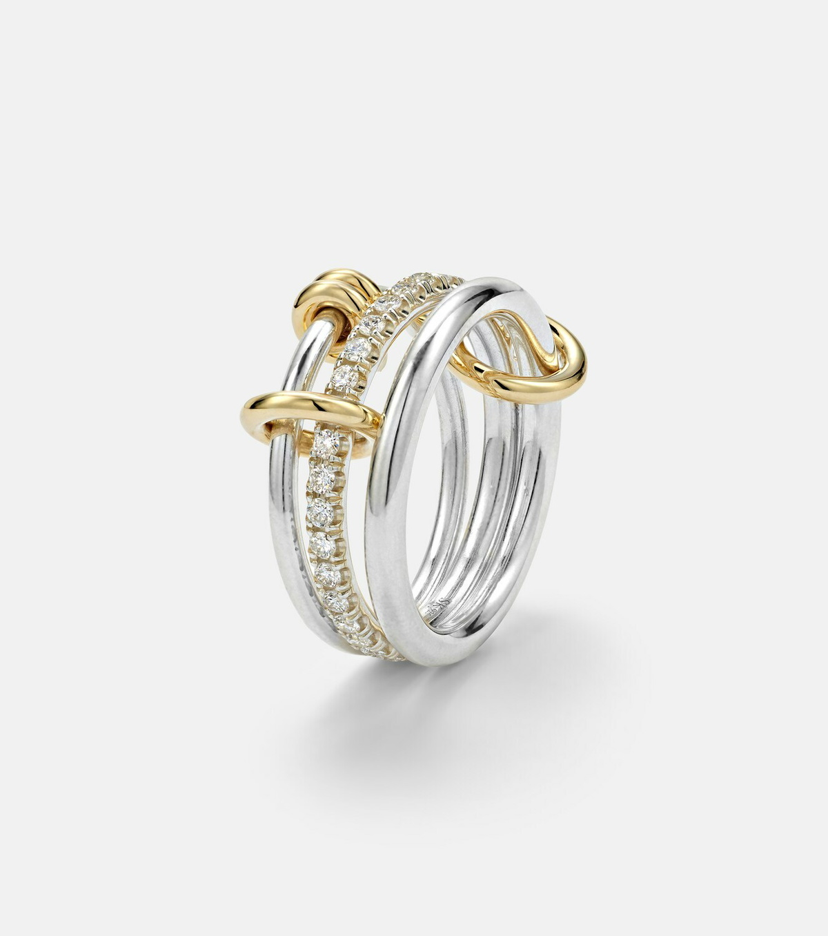 Spinelli Kilcollin Raneth 925 sterling silver and 18kt gold ring with diamonds