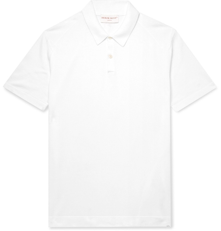 Photo: DEREK ROSE - Jacob Sea Island Cotton Polo Shirt - White