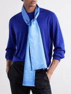 TOM FORD - Polka-Dot Silk-Satin Scarf - Blue