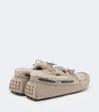 Brunello Cucinelli Monili shearling-lined suede boat shoes