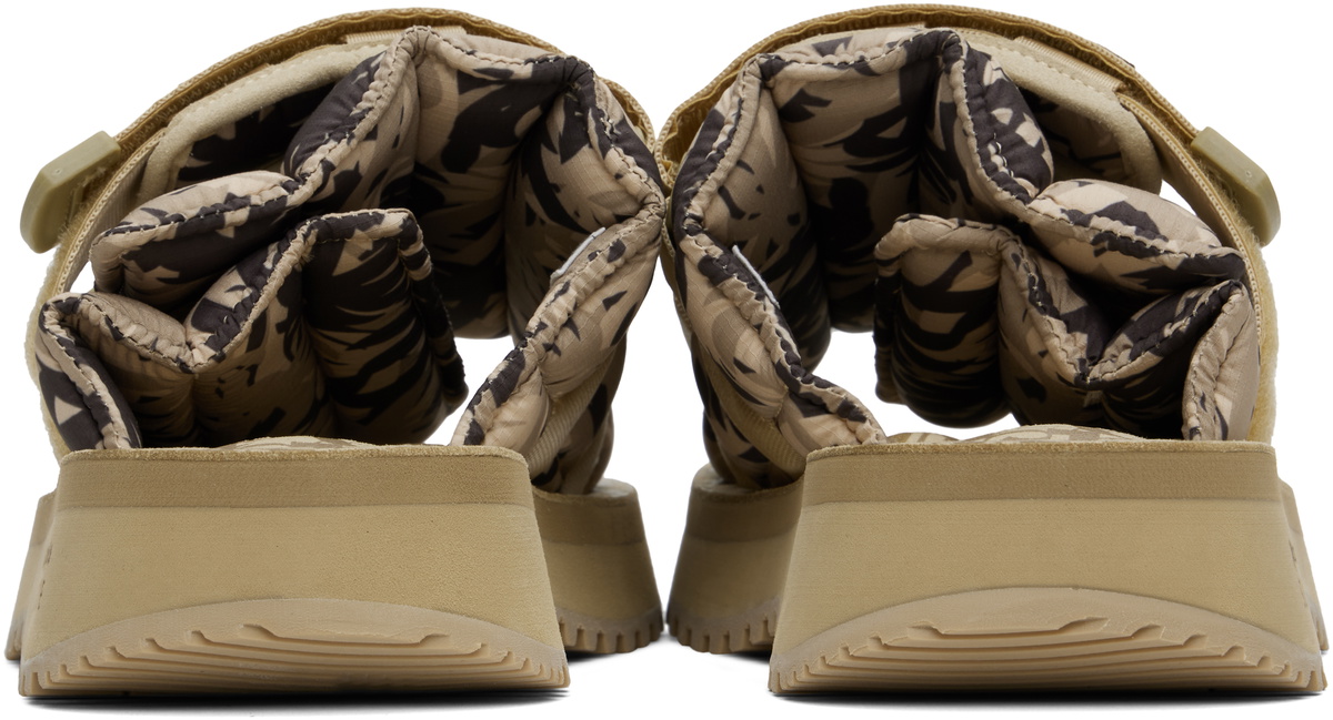 Palm Angels Beige & Black Suicoke Edition Moto-P Sandals