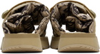 Palm Angels Beige & Black Suicoke Edition Moto-P Sandals