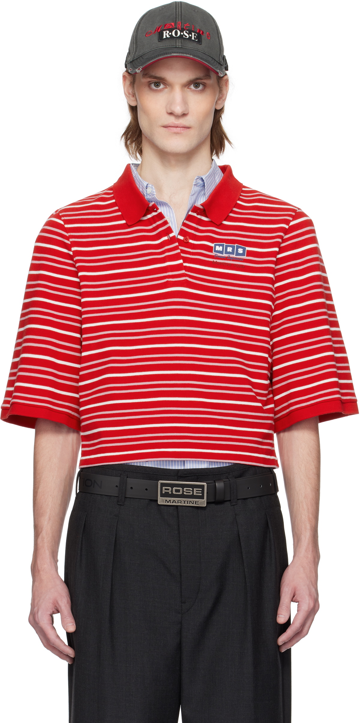 Martine Rose Red SS Shrunken Polo Martine Rose