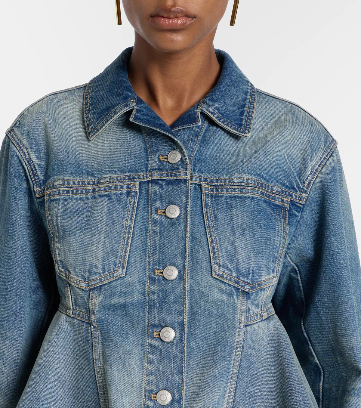 McQueen Peplum denim jacket