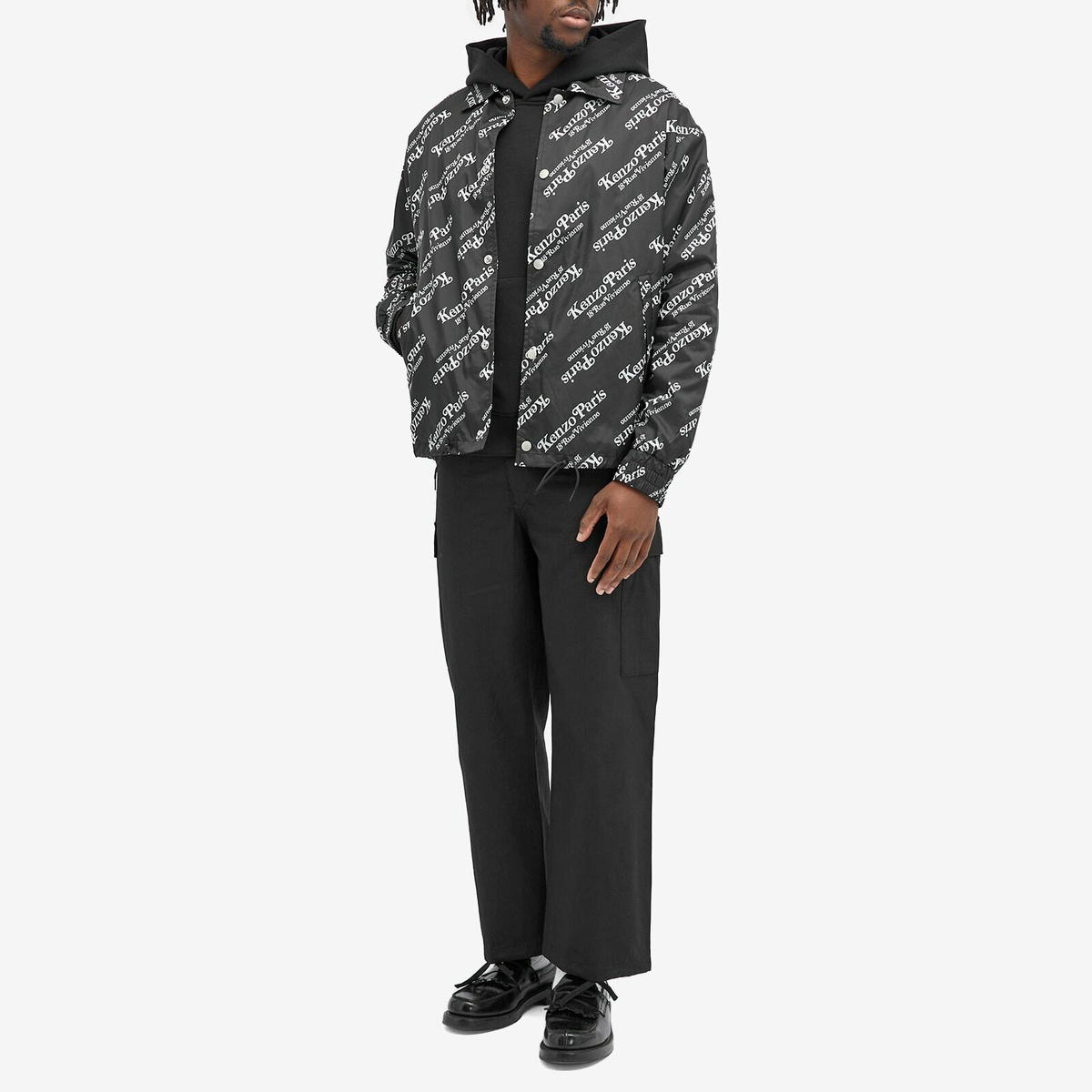 Kenzo Men's x Verdy Logo Windbreaker in Black Kenzo