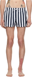 Dolce & Gabbana Blue & White Striped Swim Shorts