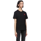 Comme des Garcons Play Black and Red Mens Fit Patch Heart T-Shirt