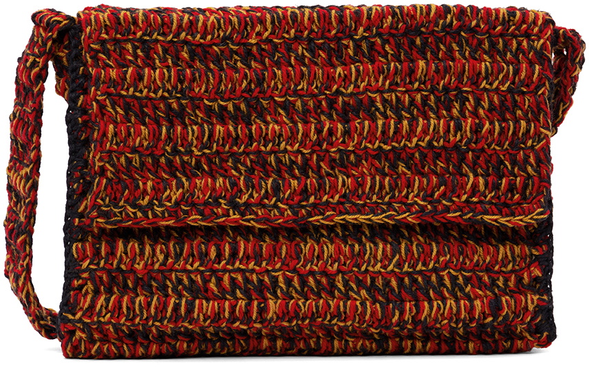 Nicholas Daley Red & Yellow Crochet Messenger Bag Nicholas Daley