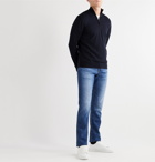 Belstaff - Bay Cotton and Silk-Blend Half-Zip Sweater - Blue