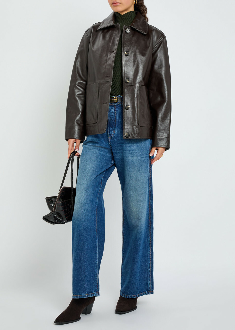 Rag & Bone Mala Leather Jacket Brown