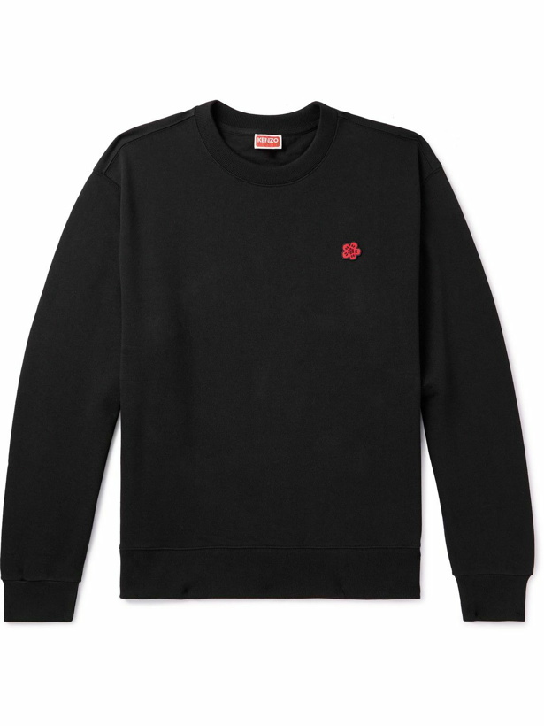 Photo: KENZO - Logo-Appliquéd Cotton-Jersey Sweatshirt - Black