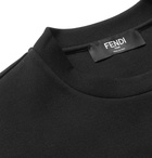 Fendi - Logo-Appliquéd Striped Cotton-Blend Jersey Sweatshirt - Men - Black