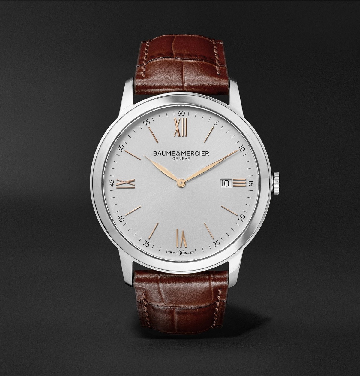 Baume Mercier Classima Quartz 42mm Stainless Steel and Croc