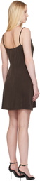 Versace Jeans Couture Brown Cupro Midi Dress