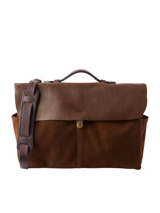 Photo: Bleu de Chauffe - Charles Leather-Trimmed Suede Briefcase