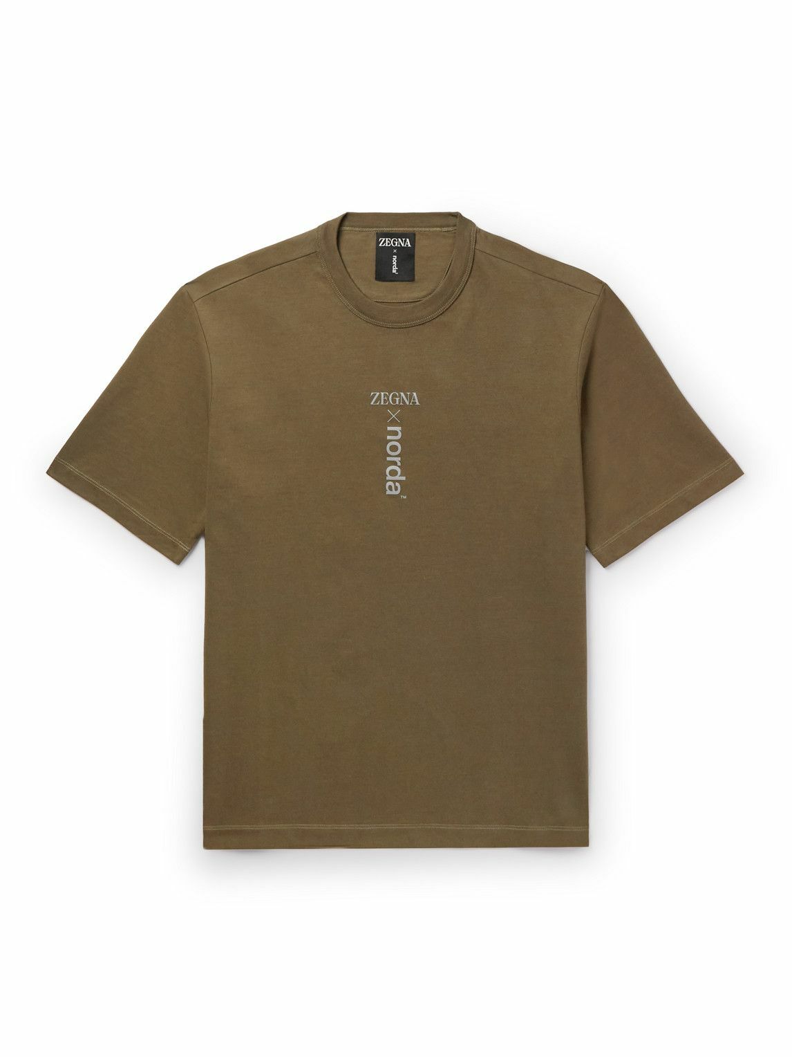 Zegna - norda Logo-Print Cotton-Jersey T-Shirt - Green Zegna