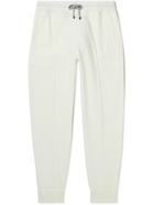 Brunello Cucinelli - Tapered Cotton-Blend Jersey Sweatpants - White