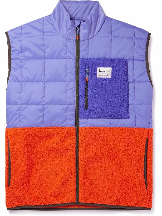 Photo: Cotopaxi - Trico Hybrid Logo-Appliquéd Quilted Recycled-Shell and Fleece Gilet - Purple
