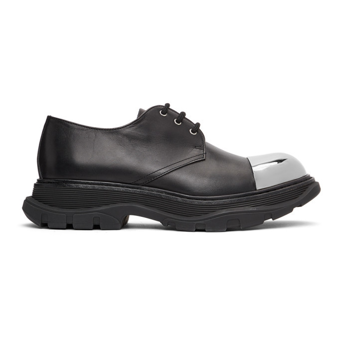 Photo: Alexander McQueen Black and Silver Tread Derbys