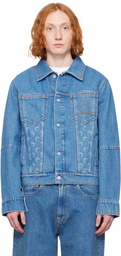 Marine Serre Blue Moon Laser Denim Trucker Jacket