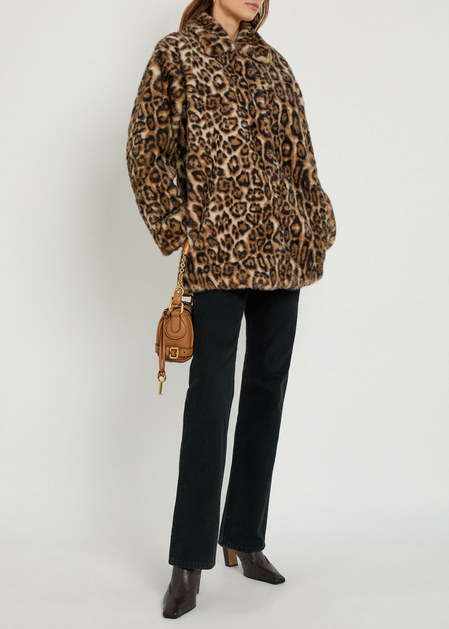 Reformation Stable Faux fur Coat Leopard