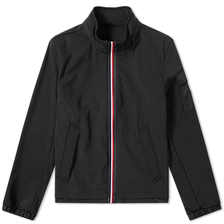 Photo: Moncler Ventoux Soft Shell Tricolour Hooded Jacket Black