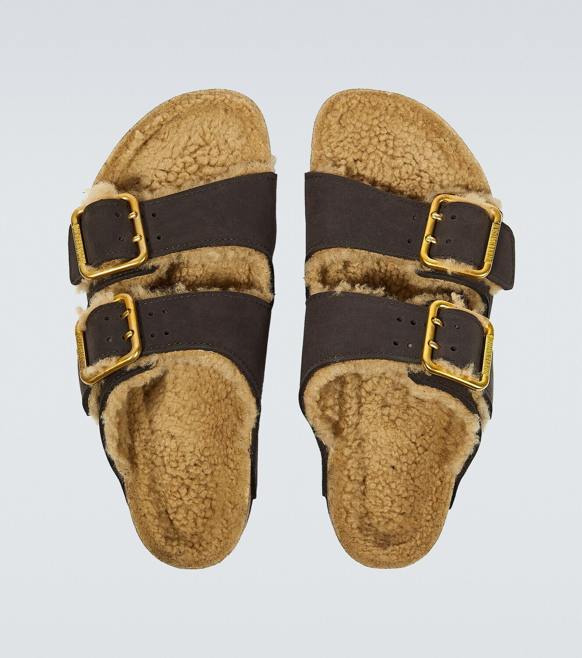 Birkenstock Arizona nubuck and shearling sandals