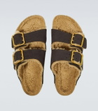 Birkenstock Arizona nubuck and shearling sandals