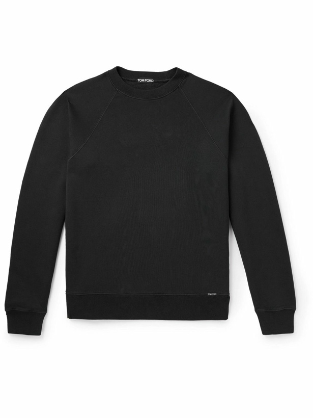 Photo: TOM FORD - Garment-Dyed Cotton-Jersey Sweatshirt - Black