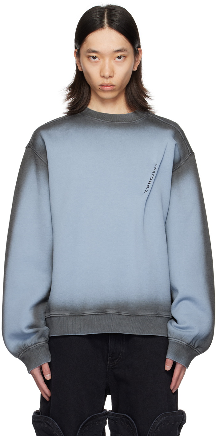 ヒ*ロ様 Y/PROJECT ロゴスウェット Y/Project Blue Pinched Logo Sweatshirt Y/Project