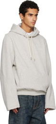 Lanvin Gray Cotton Fleece & Cashmere Hoodie