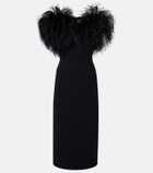 David Koma Feather-trimmed cocktail dress
