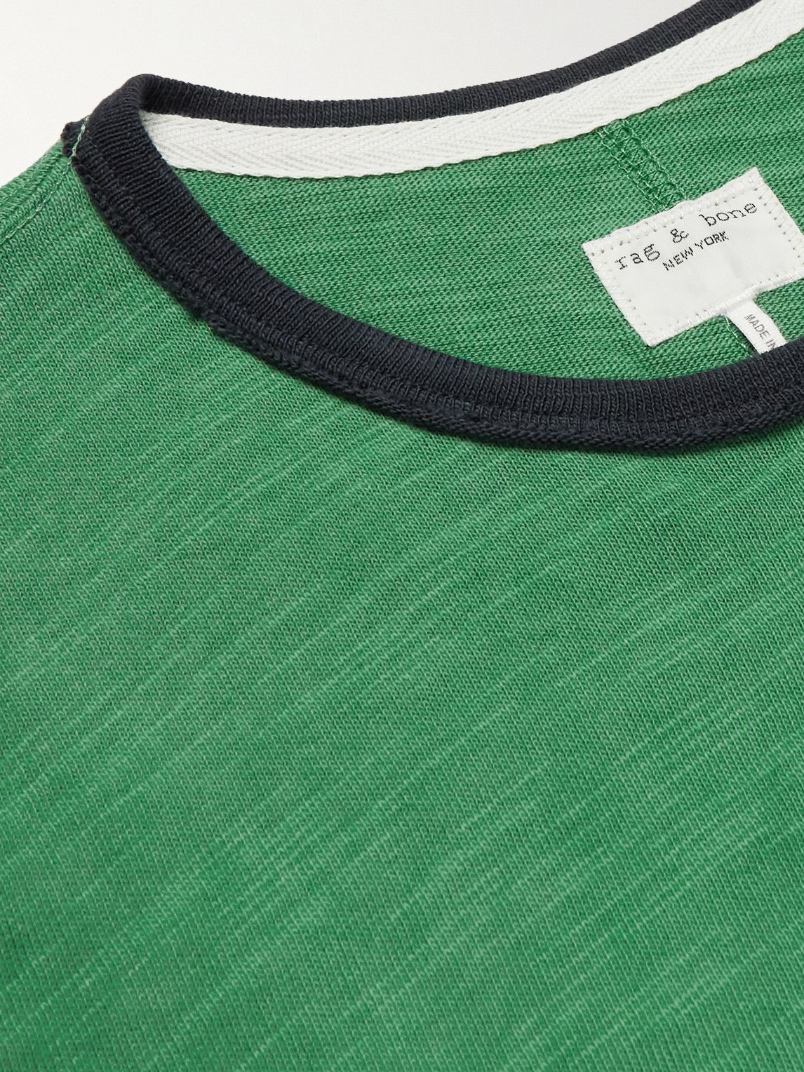 Rag & Bone Varsity Flame LogoEmbroidered CottonJersey TShirt