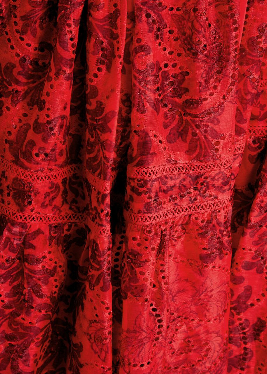 Alice + Olivia Patrica Cut-out Chiffon Maxi Dress Red Alice + Olivia