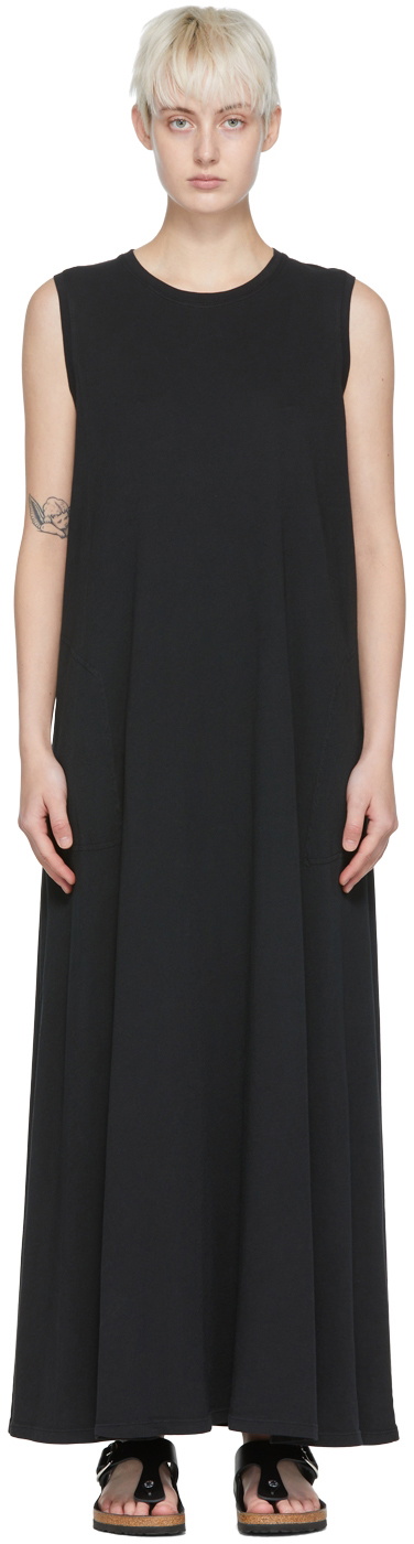 Raquel Allegra Black Cotton Maxi Dress