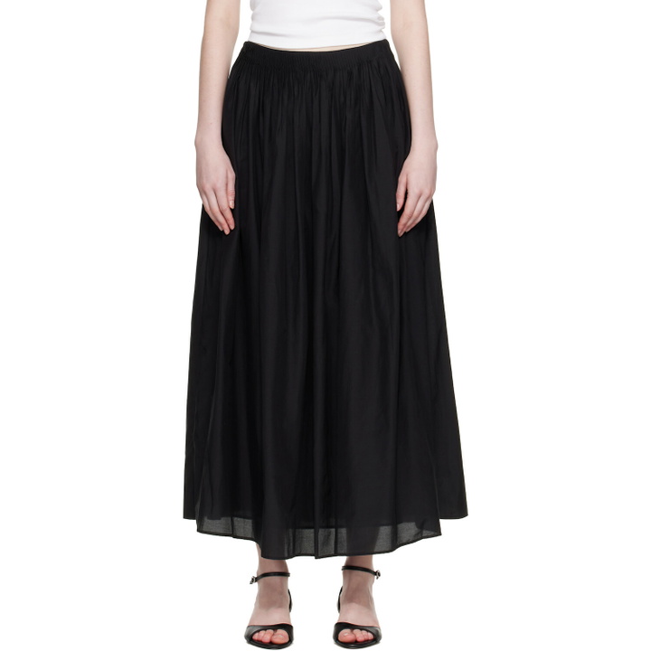 Photo: Loulou de Saison Black Naya Gathered Maxi Skirt
