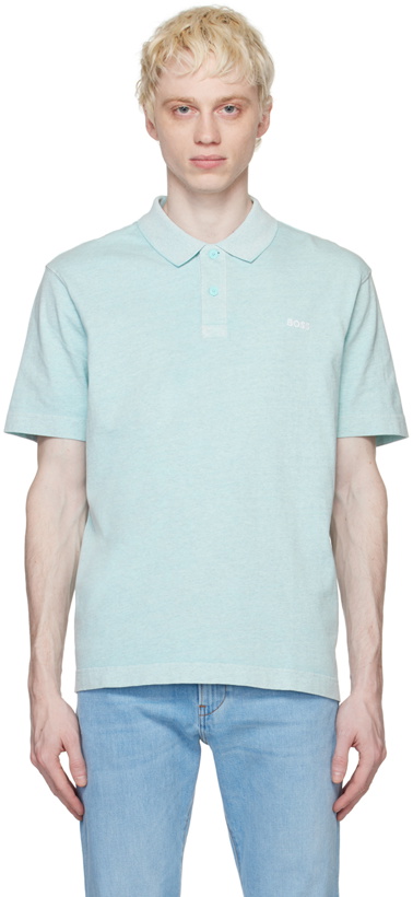 Photo: BOSS Blue Embroidered Polo