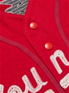 KAPITAL - Oversized Logo-Appliquéd Cotton-Jersey Baseball Shirt - Red