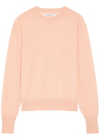 Another Tomorrow Crew-neck Fine-knit T-shirt Pink
