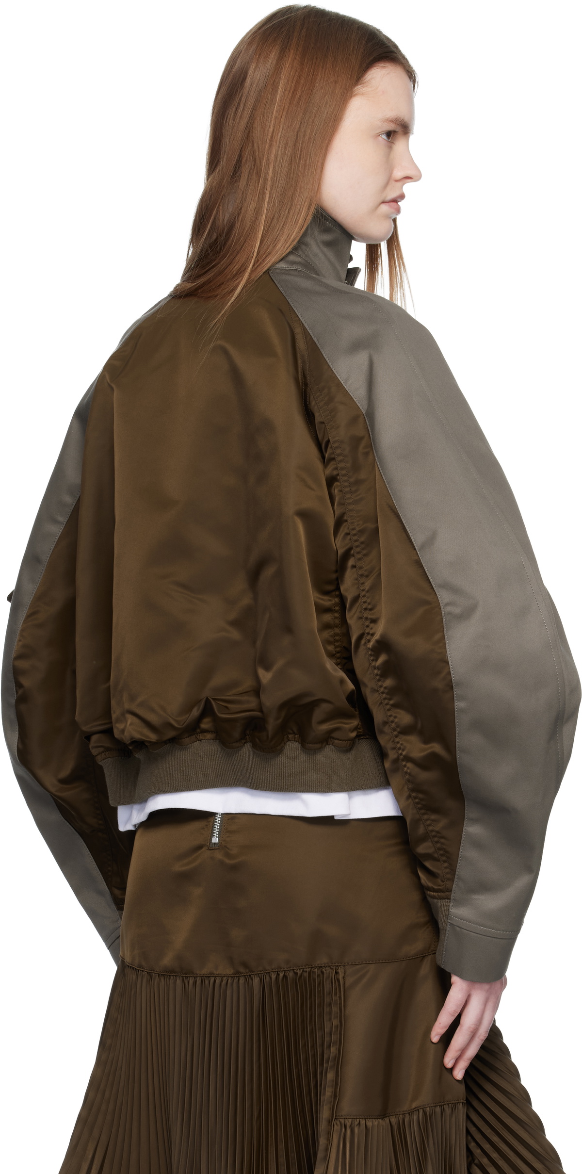 sacai Brown Chino & Twill Bomber Jacket
