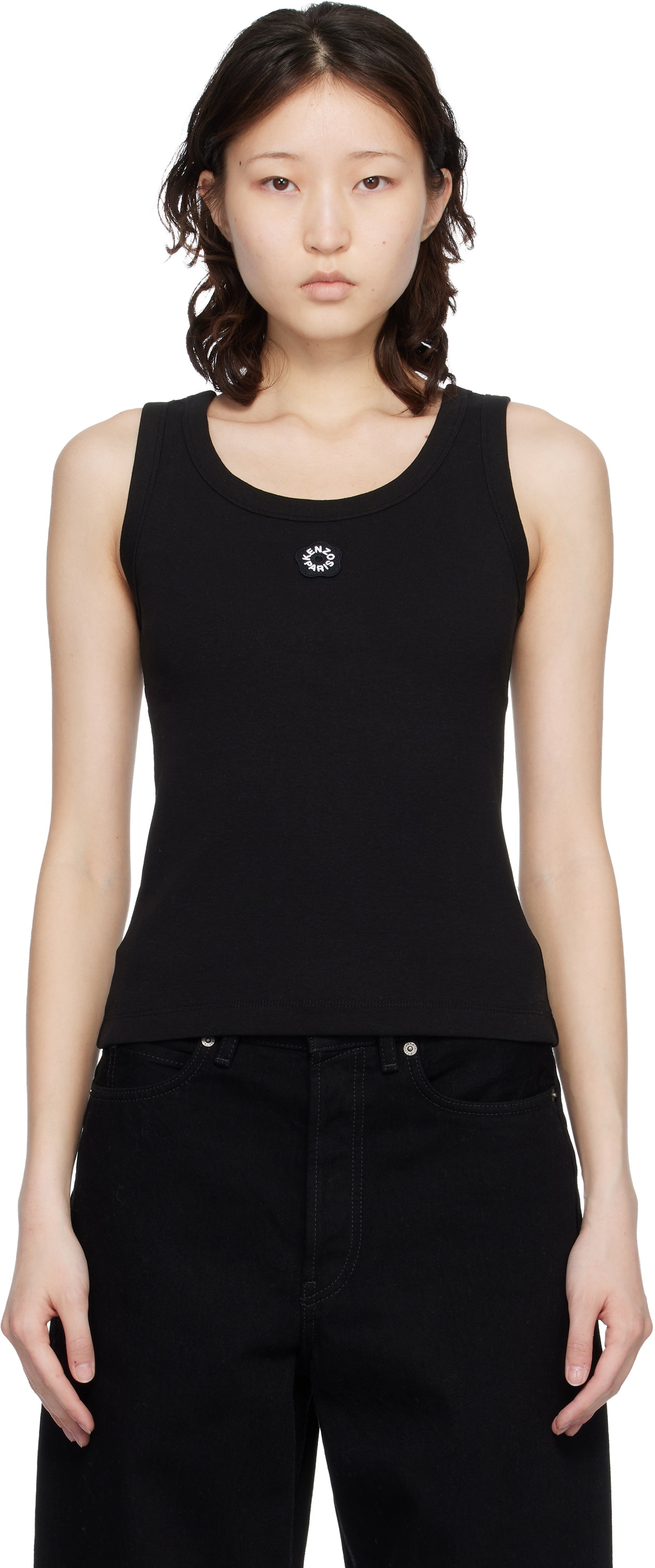 Kenzo Black Kenzo Paris 'Boke Flower 2.0' Embroidered Tank Top
